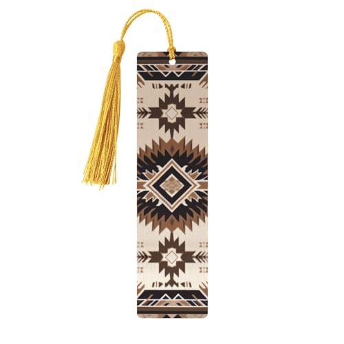 タッセル付きネイティブアメリカンのしおり、女性、男性用の木製ブックマーク、本好きのためのハンドメイドブックマーク、読書ページマーカー木製タグオーナメント、誕生日教師へのギフト。