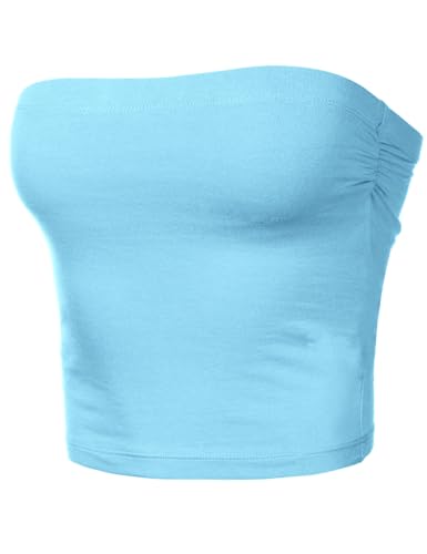 Image of Women's Shapewear Tube Tops Strapless Ruched Built-in Shelf Bra Casual