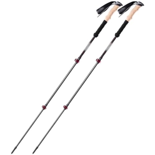 2 Bastones De Trekking De Fibra De Carbono para Exteriores, Equipo De Senderismo Profesional, Retráctil Y Portátil, con Sistema De Bloqueo Rápido, para Personas Mayores