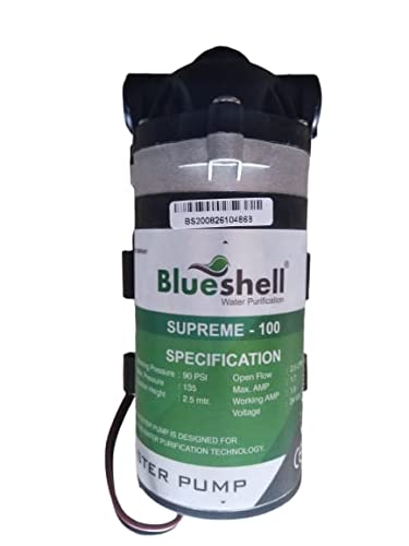 PNK AGENCY Shell Copper RO Booster Pump 100 GPD with 2 Connector 24 DC for Dolphin, Kent, Aquaguard, Aquafresh, Aquagrand (21.5 Inch, Blue)