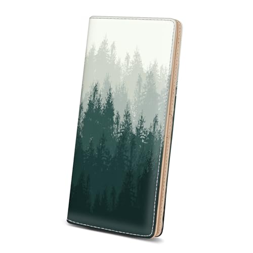Image of Immaturus Forest Tree Womens Wallet, Slim Thin RFID Blocking Card Wallets, Bifold PU Leather Credit Card Holder Organizer, Cute Cash Clutch Long Billfold with Zipper Coin Pocket Ladies Girls Gift