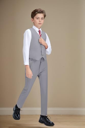 Image of Boys Formal Suit Vest Kids 3 Button Adjustable Back Strap Toddler Vests