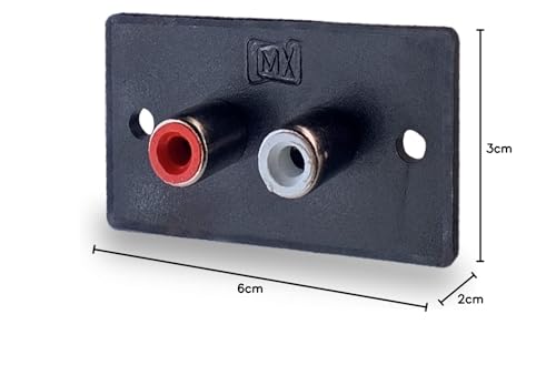 MX 2-Way RCA Female Connector Wall Plate – Dual RCA Audio Video Coupler Panel for Stereo Systems, Amplifiers, Speakers, Home Theater, AV Equipment & Car Audio (Red/White, Pack of 5) 6 31heumFJUaL