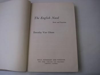 Hardcover The English novel: Form and function / Dorothy Van Ghent Book