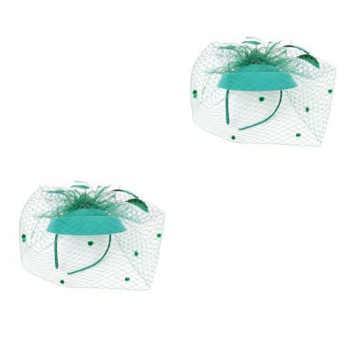 Angoily 2pcs Hair Hoop Bridal Headdress Gauze Material for Bridal Photo Prop Festival