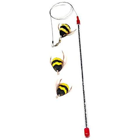Go Cat Da Bee Teaser Wand and Two Extra Bee Attachments from The Maker of Da Bird and Cat Catcher - Value Pack Cover