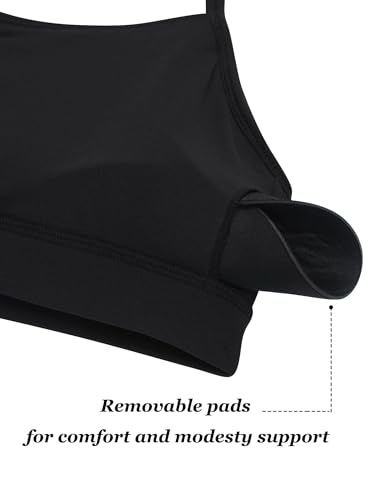 Sunzel Womens Sports Bra Buttery Soft Adjustable Straps Padded Yoga Bra Scoop Neck Wireless Bra Crop Top for Workout Gym4