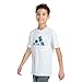 Adidas Boys Short Sleeve Halftone Camo Logo Tee, White with Blue, S (8)