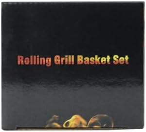 Rolling Grill Baskets (2PCS, Hexagon), Removable Wooden Handle, 304 Stainless Steel, Nesting Grilling Net, BBQ Accessories Tools for Vegetables Shrimp, Outdoor Cooking Camping, Birthday Gifts for Men Dad Husband