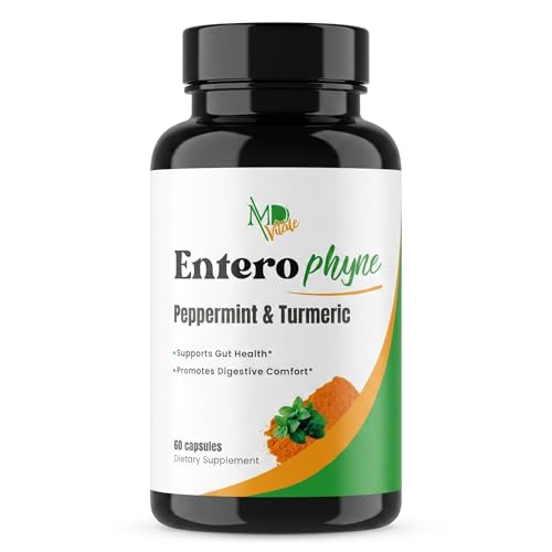 MD Vitale Enterophyne Digestive Support Supplement, Peppermint & Turmeric, Gluten Free, 60 Veggie Capsules