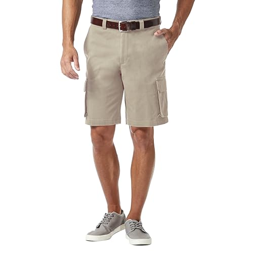 Haggar Men's Stretch Comfort Cargo Flat Front Short, Putty, 40 - image 1