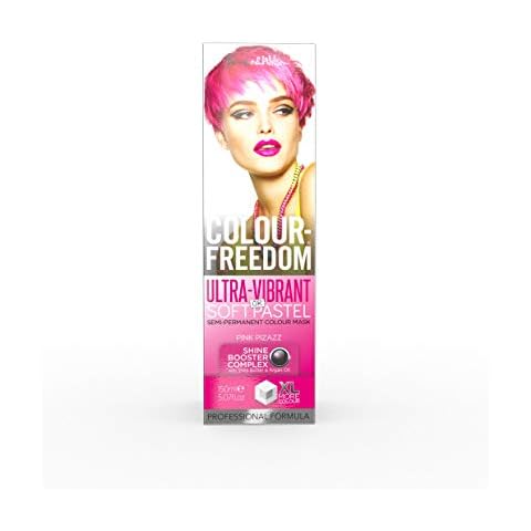 Knight & Wilson Colour-Freedom Pink Pizazz Ultra Vibrant or Soft Pastel Semi-Permanent Colour Mask - with Shine Booster Complex Cover