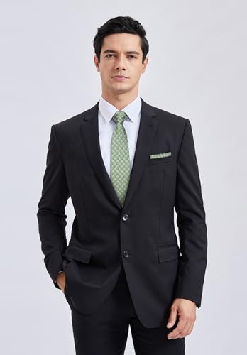 HISDERN Christmas Tie for Men, Holiday Season Party Necktie & Pocket Square Set