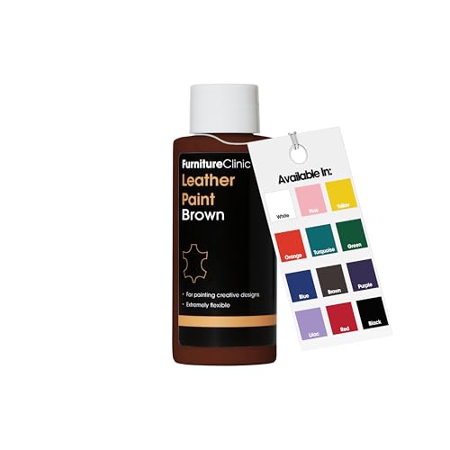 Furniture Clinic Leather Paint - for Painting All Leathers: Footwear Handbags Clothing etc. Flexible and Durable (Brown 50ml)