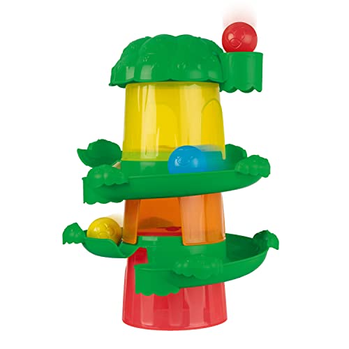 GIOCO EVOLUTIVO 2in1: quando il bimbo è piccolo, può iniziare a costruire l’albero aiutato dal genitore; Crescendo, impara a giocare in autonomia, creando nuovi percorsi per far rotolare le palline colorate