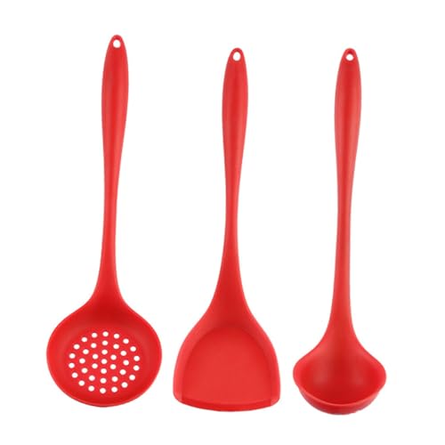SMASOLO Juego de Utensilios de Cocina de Silicona Antiadherente Resistente al Calor Incluye Espátula Cuchara y Colador para Uso Diario Cocina