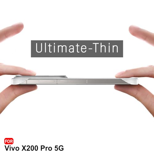 Image of TheGiftKart Hybrid Ultimate Slim Back Case Cover for Vivo X200 Pro 5G | Lightweight Profile | Hard Back Cover for Vivo X200 Pro (PC & TPU, Metal Camera Ring, Leather Texture Finish, Grey)