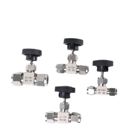 Válvula de aguja ajustable contra fugas con compresión SS304 de 6mm 2
