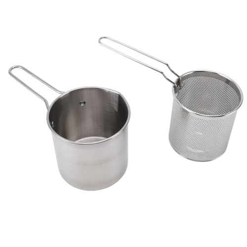 304 Stainl Steel P Yer Pot with Strainer Basket, Handle, for Ying Fish, Shrimp, Ies - Commercial Ade Yer Pot, P Yer, y Pot