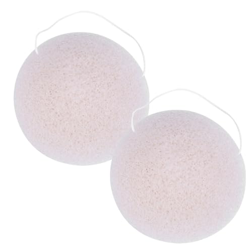 Cabilock 2 piezas Esponjas Faciales Redondas Bambú para Limpieza y Exfoliación Suave de Maquillaje y Piel Sensible Cuidado Diario y Desobstrucción de Colores Aleatorios Color Aleatorio