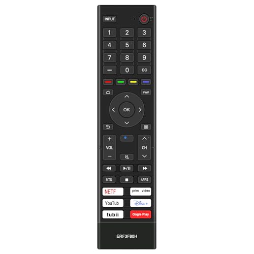 Télécommande ERF3F80H Hisense avec boutons d'accès direct streaming pour 55A6G 50U6G
