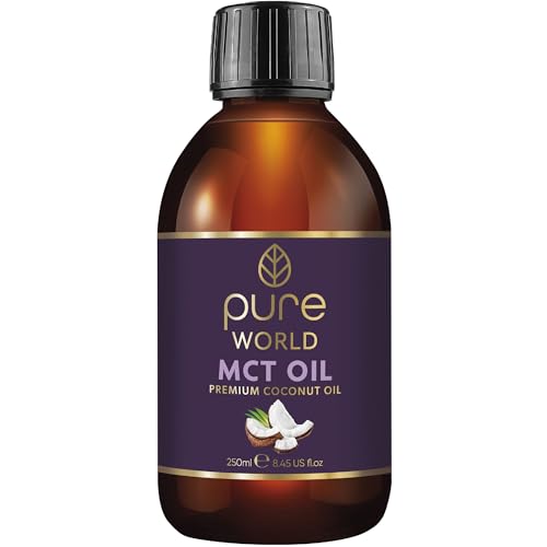 Pure World Natural MCT Coconut Oil 250ML 100% Pure and Undiluted. Premium Quality MCT Oil. Natural C8 & C10 Vegan