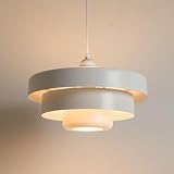 Lámpara Colgante “MACARRON” Estilo Bauhaus. Pantalla de metal 3 capas, Altura ajustable. Casquillo E27 - Lámpara de techo Moderna para Sala, Comedor, Dormitorio, Restaurantes y Hoteles