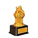 Znet3D Gold King Poop Emoji Trophy on Black Pedestal with Custom Nameplate