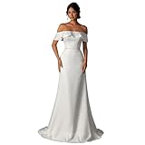 Women's Wedding Dresses for Bride Elegant Royal Style Simple Jacquard Series Wedding Gowns,Lenght 69'',Suitable for Bust 34'', Waist 27'', Hip 37''