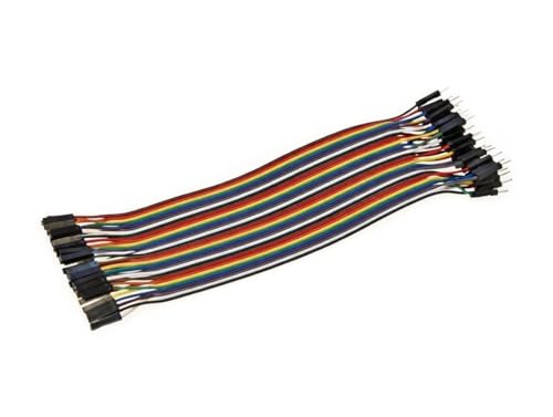 Image of Tishvi 40 Male to Female Jumper Wires - Breadboard Extension Cables for Arduino, Raspberry Pi, ESP32 & DIY Electronics Projects