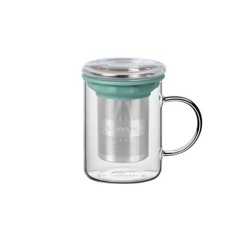 TEA SHOP - Taza All in One Basil - Termorresistente con Infusor de Acero Inoxidable y Asa