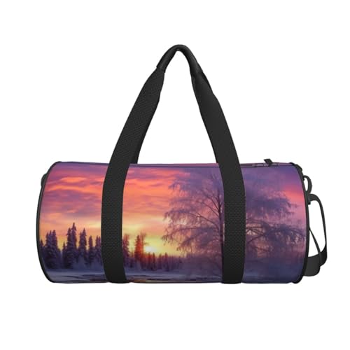 Travel Bag For Women,Winter Landscape Print Personal Item Duffle Bags,Weekend Travel Duffel Tote Bag,Travel Sport Gym Bag For Men,Airplane Travel Essentials For Flying2