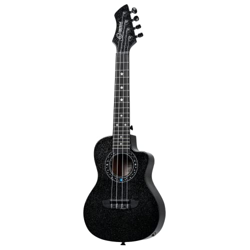 Ortega Guitars Ukulélé Concert électro-acoustique – Série Horizon – tête inversée – agathis/ finition pailleté brillant… - Les Beatles, Paul McCartney, John Lennon, RIngo Starr, George Harrison Ortega Guitars Ukulélé Concert électro-acoustique - Série Horizon - tête inversée - agathis/ finition pailleté brillant… – Image 3