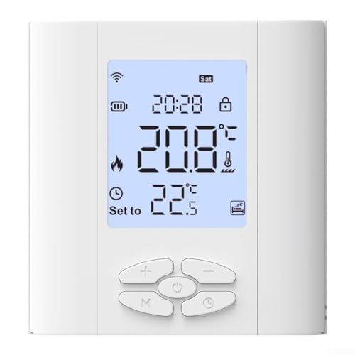UrbanHui Actuador inteligente de válvula de termostato para caldera de gas con control remoto y anticongelante, compatible con Tuya