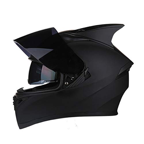 Berrd Casco de Moto Flip Motocross Casco Casco Integral de Motocicleta Motocicleta con Visera Interna Modular Negro R1-607-I1 XL