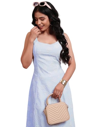 Image of Leriya Fashion Women's Jacquard Sleeveless Maxi Dress | Round Neck A-Line Long Dress for Party, Brunch & Casual Wear