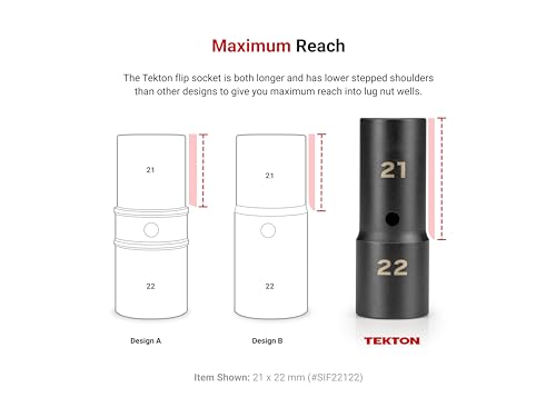 Image of TEKTON 1 /2 Inch Drive 1 x 1-1 /16 Inch Impact Flip Socket | SIF21011
