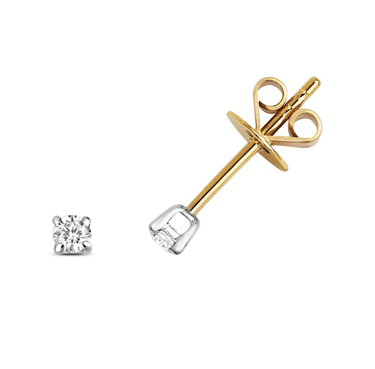 Boucles d'oreilles or 375 diamant brillant femme puces d'oreilles WJS27429KY