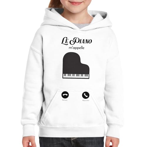 Sweat à capuche enfant piano vêtement musique classique ado