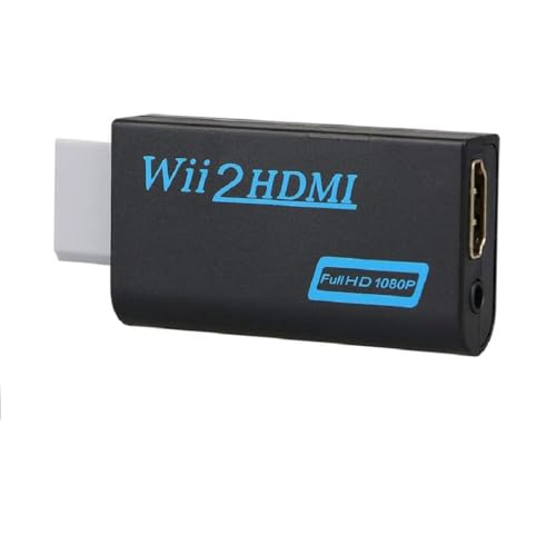 REY Adaptador HDMI para Wii de Video y Audio, FullHD, Salida Audio Jack, 1080p