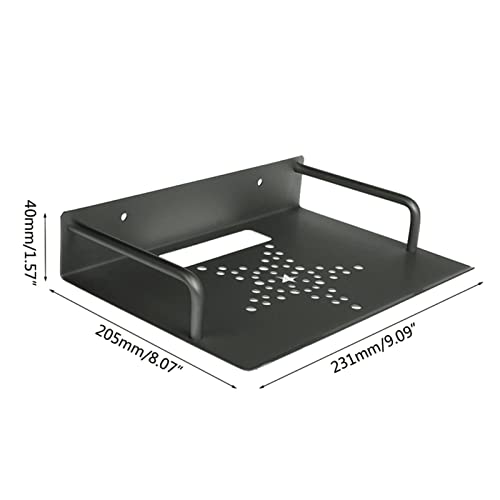 Staffa di supporto universale per proiettore da parete a soffitto con vassoio, supporto per proiettore in alluminio per TV, altoparlanti e router (nero)