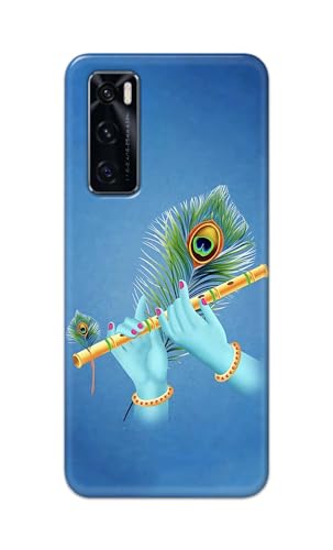 Image of PRINTFIDAA Printed Hard Back Cover Case for Vivo V20 SE Back Cover (Flute in Krishna Hands) -112