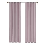 SCHATTIERUNGSLEISTUNG - Diese raumverdunkelnden Vorhänge verhindern, dass Wärme entweicht, und verhindern, dass Sonnenlicht in die Räume gelangt. Die Blickdichten Gardinen mit schwarzer Zwischenschicht hat einen besseren Verdunkelungseffek. Diese blickdichten Vorhänge können Ihren hochwertigen und ungestörten Schlaf sicherstellen. Sie sind perfekt für Schlafzimmer, Kinderzimmer ,Wohnzimmer und Gästezimmer.