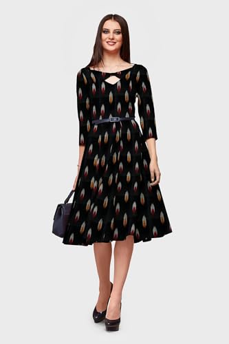 Image of Cotton Pochampally ikat unstitched blouse, Kurthi, long frock fabric material for women (1 meter, 2 meters & 3 meters)