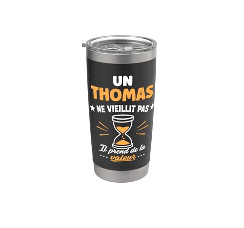 Prénom humour thomas ne vieillit pas drole rigolo thomas Gobelet isotherme en acier inoxydable double paroi