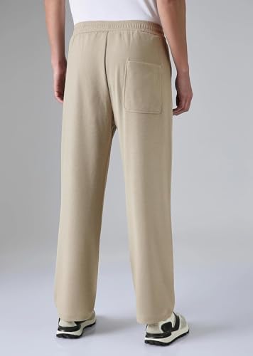 Image of KOTTY Men's Relaxed Fit Pleated Trousers|Casual Elastic Waist Straight Leg Pants with Pockets|Stylish Casual Wear