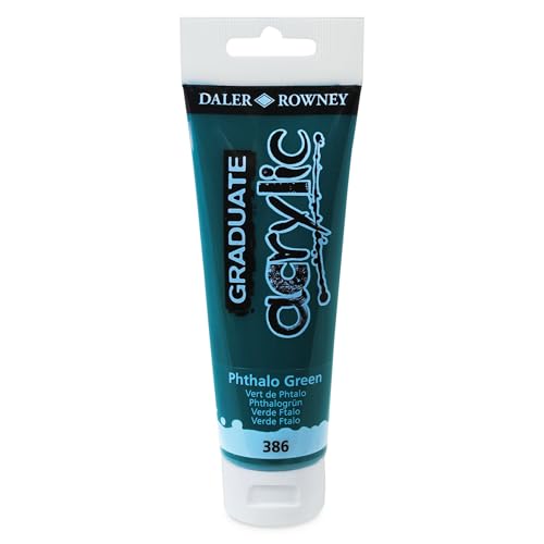 Daler-Rowney Graduate Acrylic Paint, Plastic Tube, 4oz - 120 ml, Phthalo Green