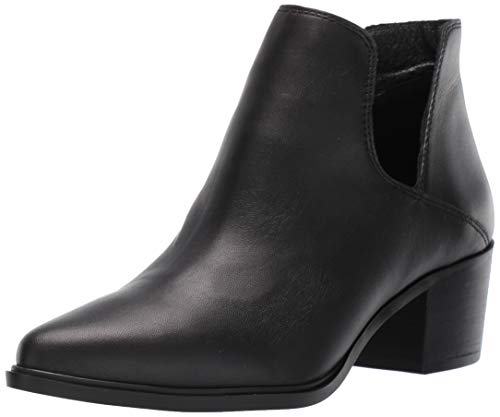 STEVEN by Steve Madden Women's DORAL Ankle Boot, Black Leather, 8.5 M US