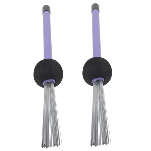 ibasenice Drum Mallet Drummer Accessories 2pcs Drum Brush Steel Wire Brush Set for Percussion