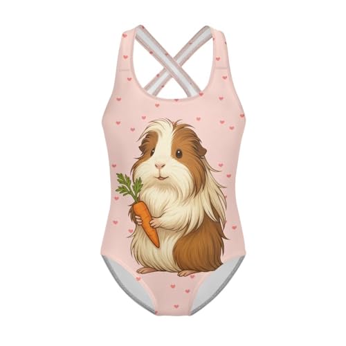Image of Girls One Piece Swimsuits Axolotl Cross Back Swimwear Beach Summer Quick Dry Beach Bathing Suit